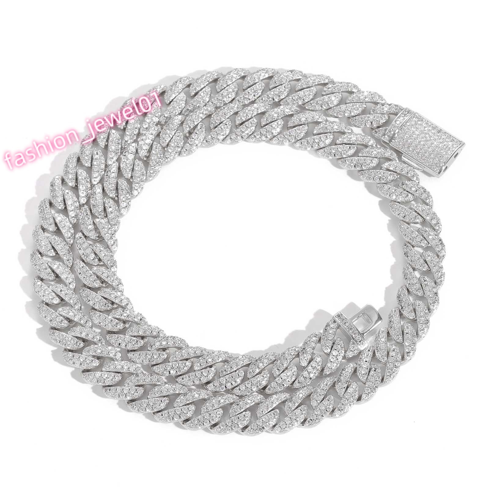 BES 10MM 925 Silver Moissanite Hot Sale Pass Diamond Tester Vvs Moissanite Jewelry Necklace Bracelet Women Cuban Link Chain