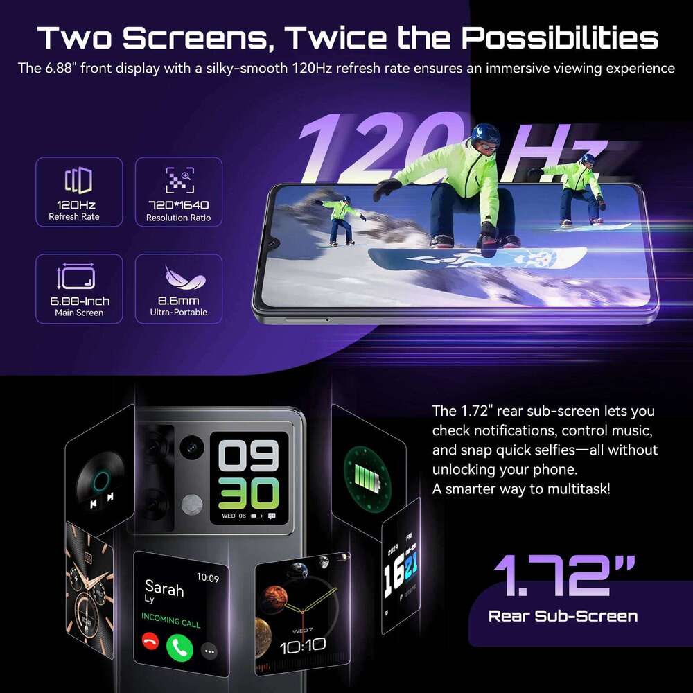 Smartphone Android 15 Cubot P90 6 88 Inch 120Hz Screen 24Gb Ram+256Gb Rom G100 Octa Core 2 2Ghz 64Mp 5100Mah Nfc 4G Phone - view 4