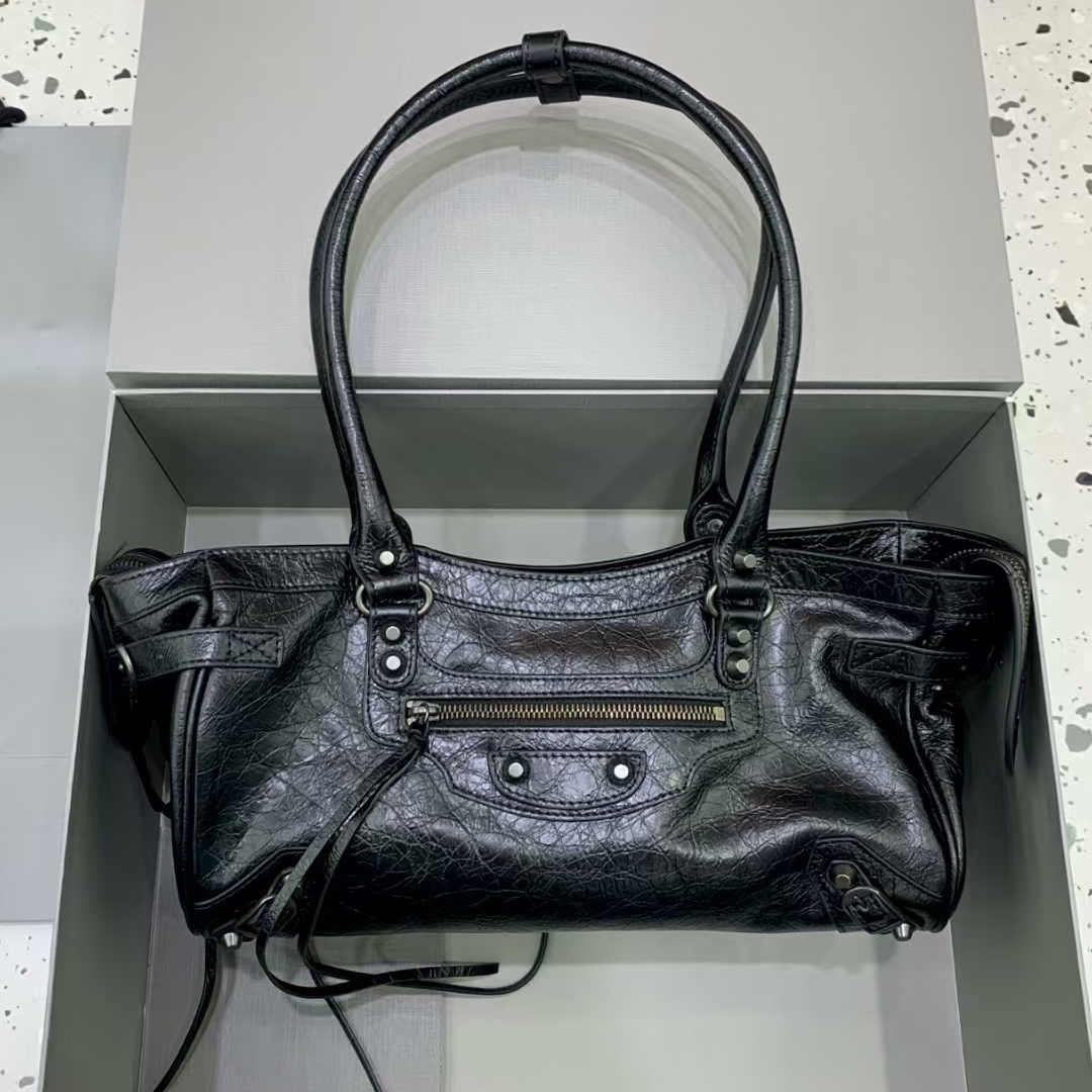 TOP Quality Fine-grain Leather Horizontal Tote Shoulder Bag