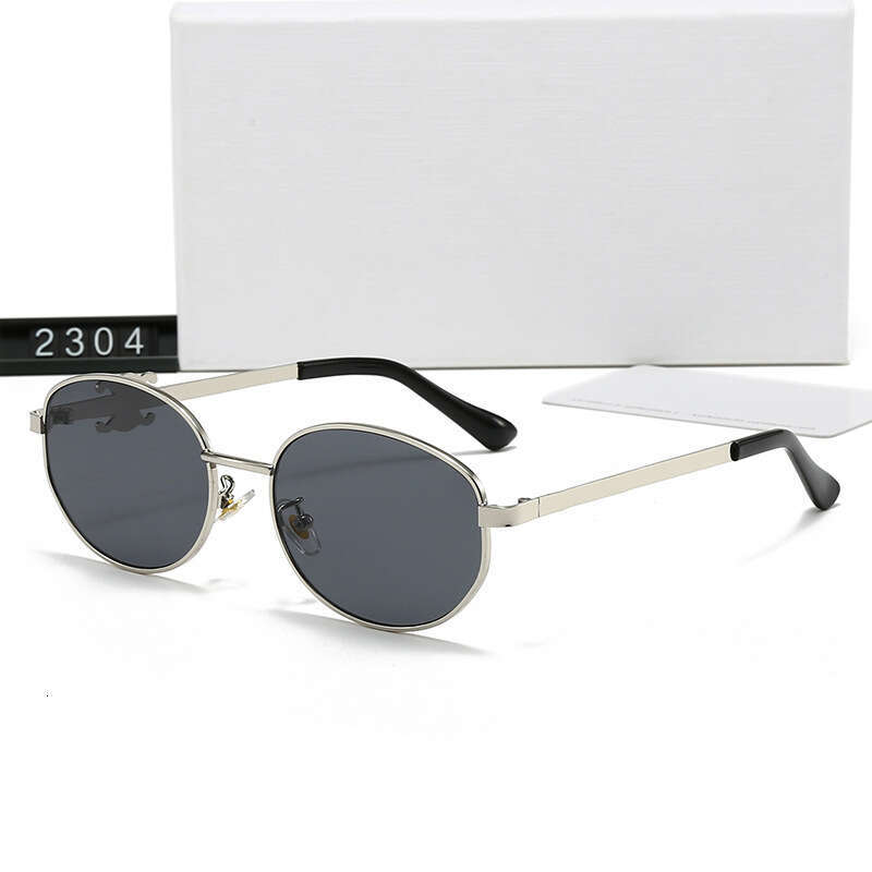 New Frame Fashion Glasses Trendy Round Sunglasses Outdoor Travel Leisure 2304XC 00e