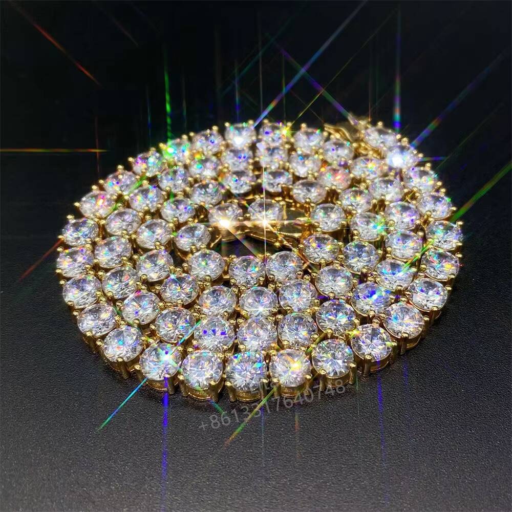 Hot Sale Fashion Jewelry Wholesale Price Iced Out 3mm 4mm 5mm 5a Moissanite Tennis Chain Brass Chain