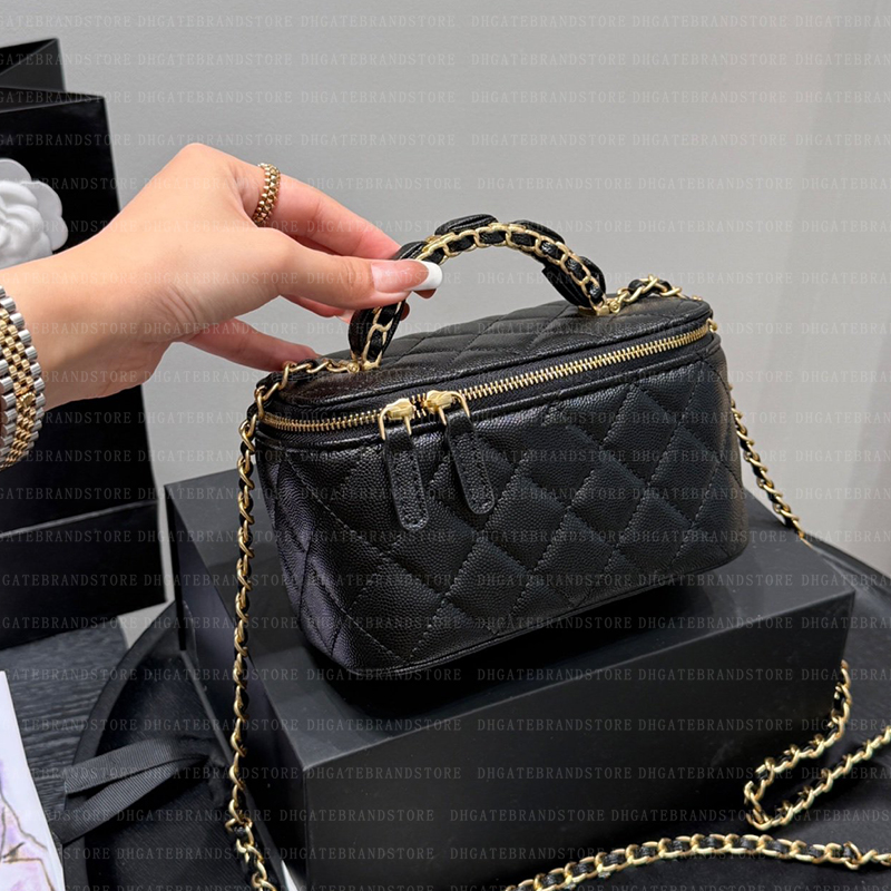 caviar Handle Makeup Box Women Bags Designer Handbags Cosmetic Toiletry Bags Toiletries Pouch Storage Cosmetic-Nice Makeup Bag Cases Luxury Crossbody wallet purs