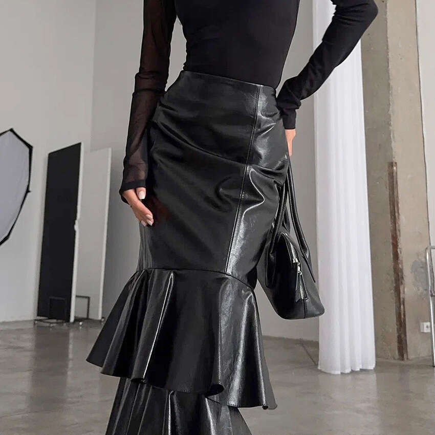 Autumn Winter New Slim High Waist Long Mermaid Skirt Design Sense Elegant Fashion Commuting B3