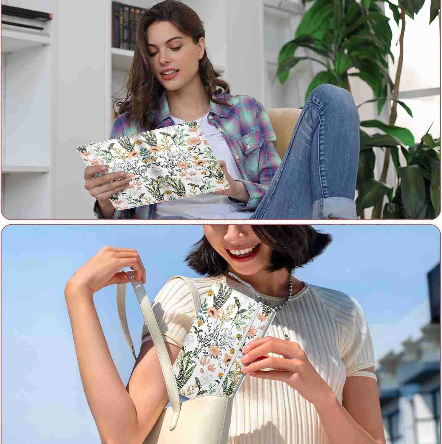 Business Card Book Holder Organizer for Women 240 Card Capacity Stylish Name Card and CARD Holder for Professionals FlowerGrass Z250906