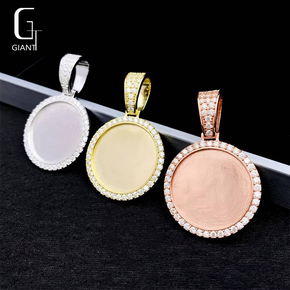 New Trend Hip Hop Jewelry Custom Memorial Photo Moissanite Pendant 925 Silver VVS Iced Out Moissanite 305mm Pendant
