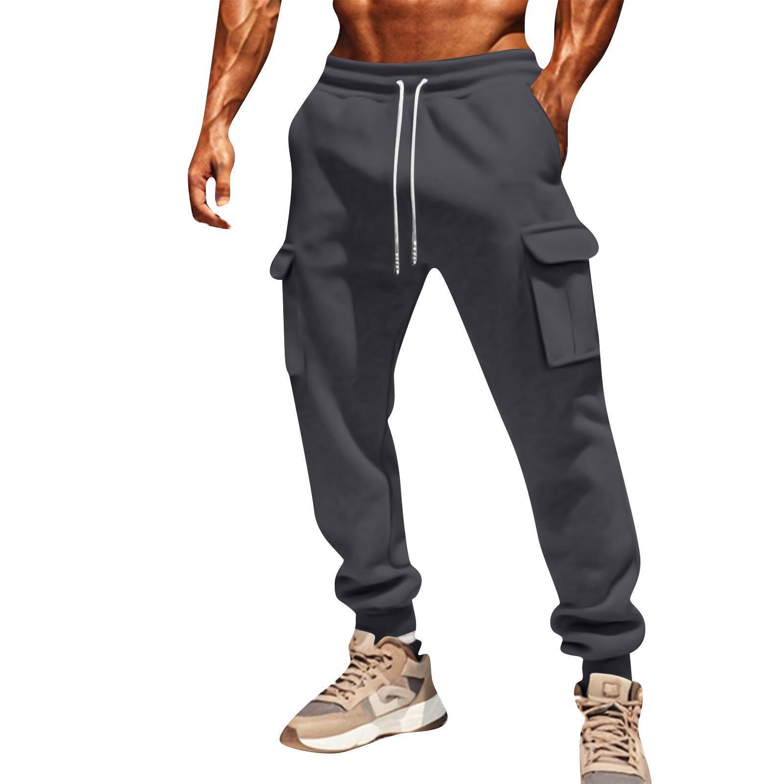 Multipocket Cargo Casual Pants Mens Drawstring Sweatpants Versatile Long Pants201118