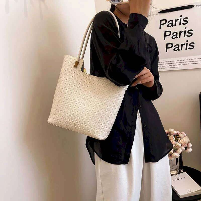 Leather Shoulder For Women Korean Style Handbags Versatile Minimalist Commute Office Lady High Quality Tote Bags