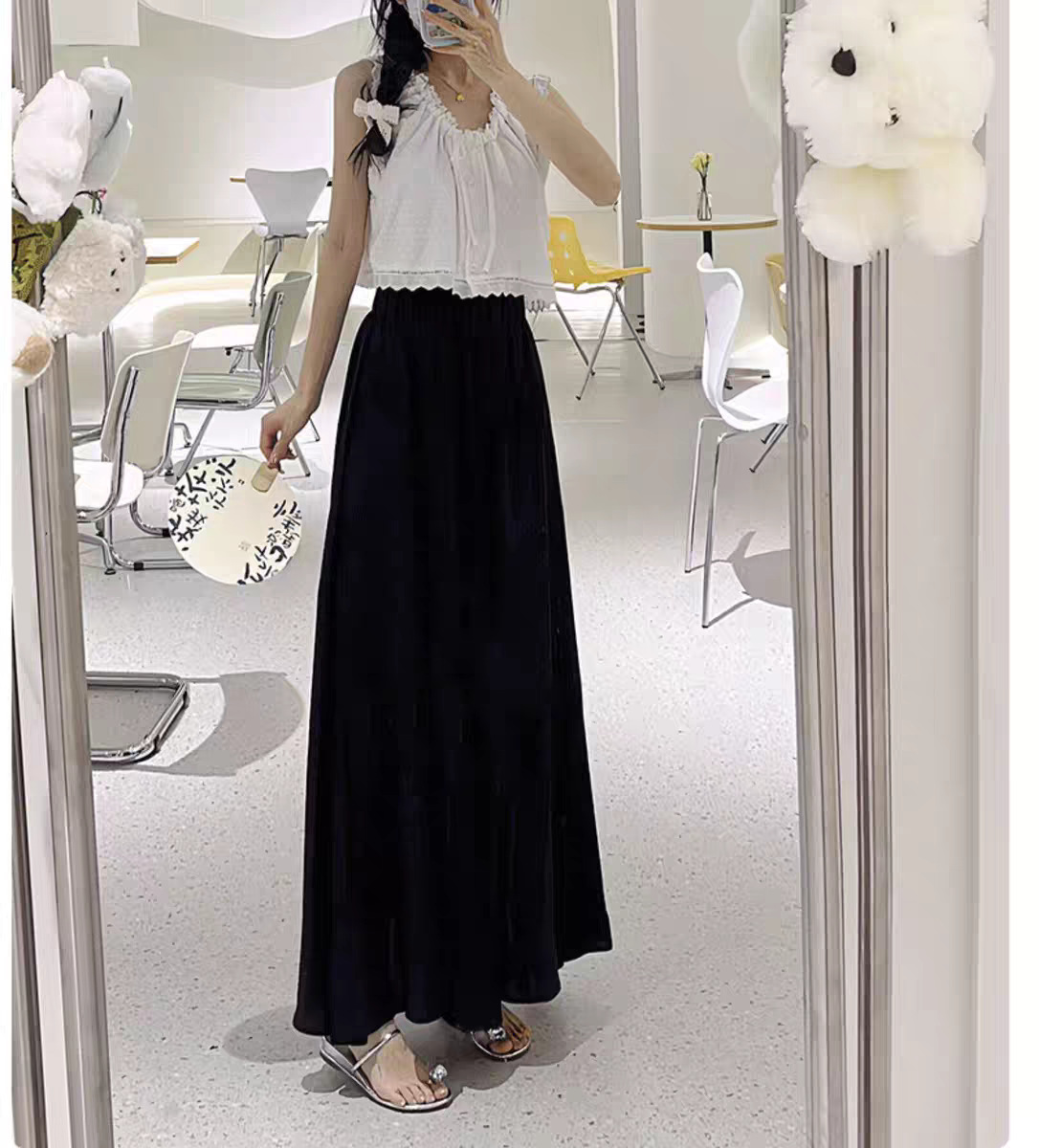L18829 High waist skirt wide leg pants skirt women 2025 new summer all-match skirt