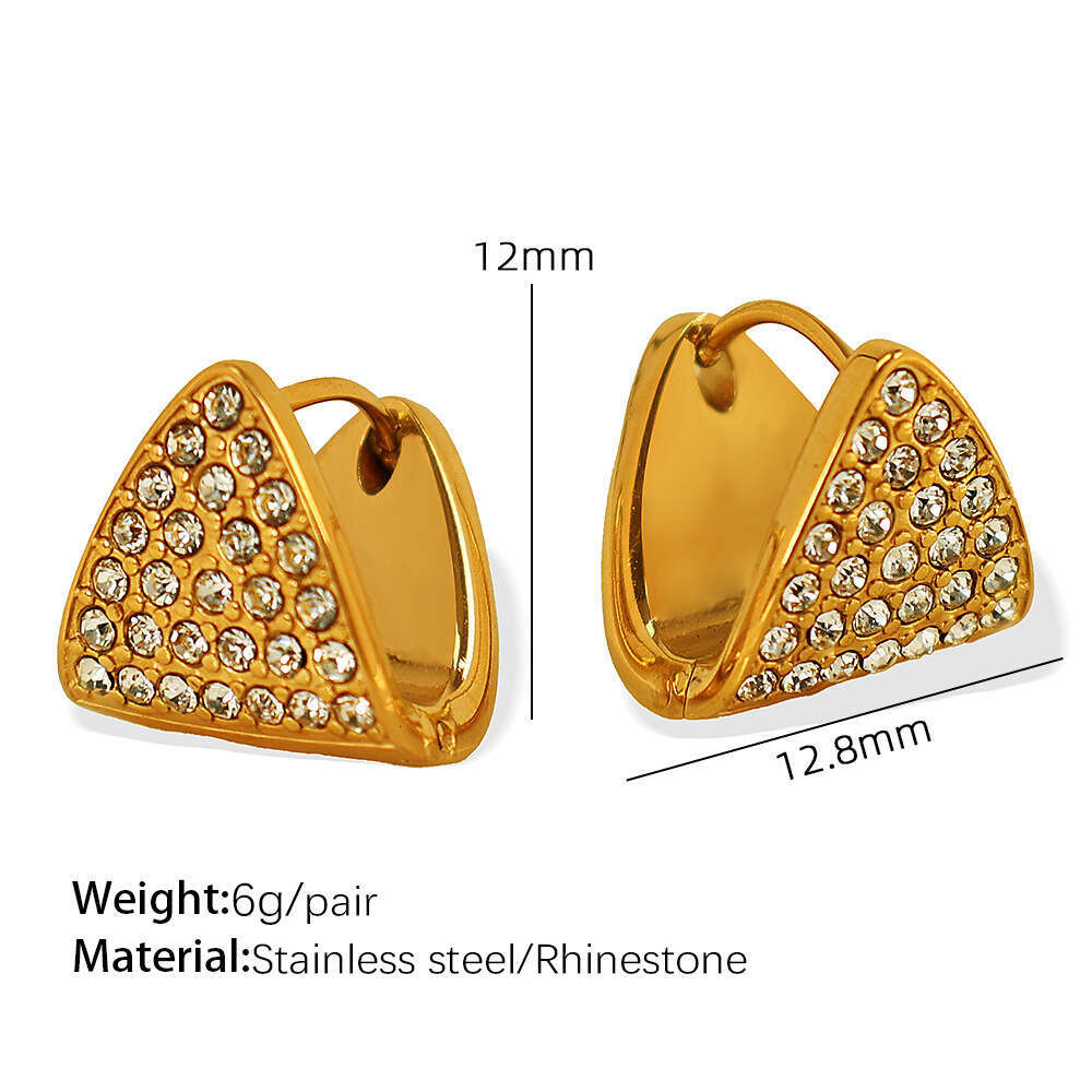 DHpet Hot - selling Korean Creative Triangular Zircon Ear Clips for Women