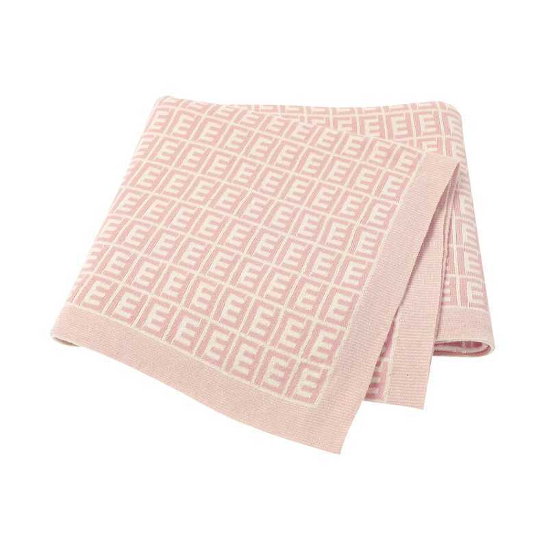 Fashion Blanket Newborn Baby Blanket 100Cotton Knit Plaid Girl Boy Stroller Swaddle Super Soft Sleep Sack Infant Bed Crib Letter Quilt 10080CM H250906bftd