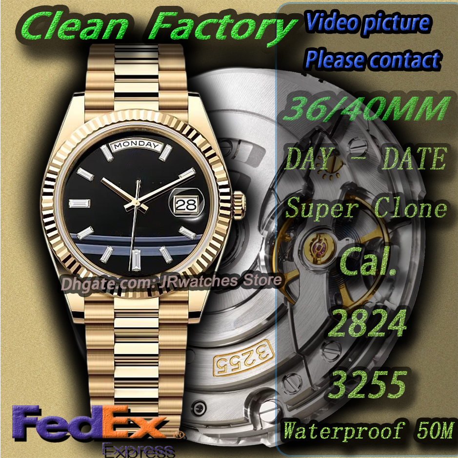 Clean Factory Watch Women 36/40mm Luxury Watch Clean Super Clone Quality Watch Movement Cal.3255 Automatic Mechanical Watch 904L Stainless Steel Waterproof 50M