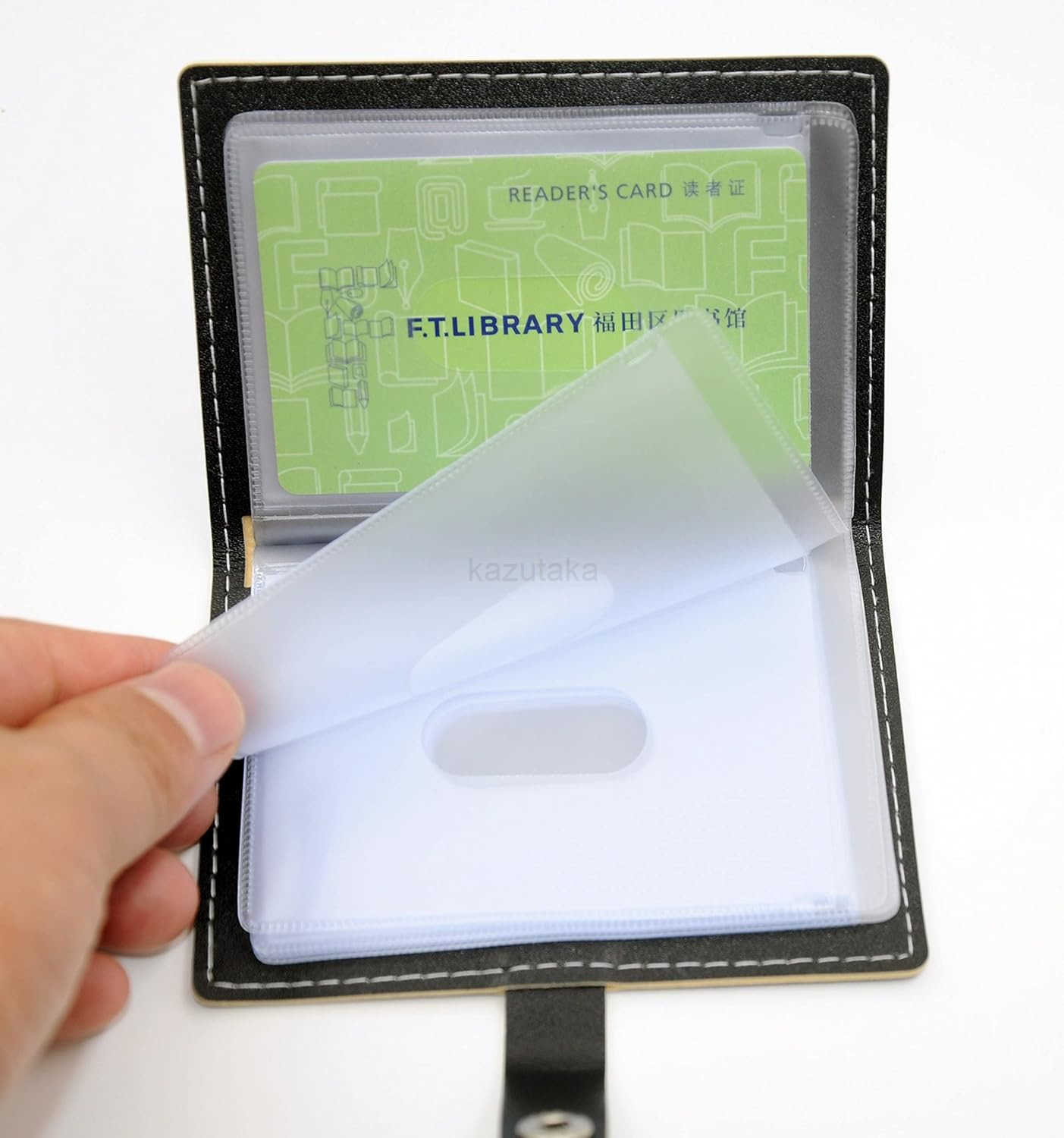 CARD holder wallet for womenman soft leather business card holder card case organizer bag with 20 card sleeves insideGray Z250906