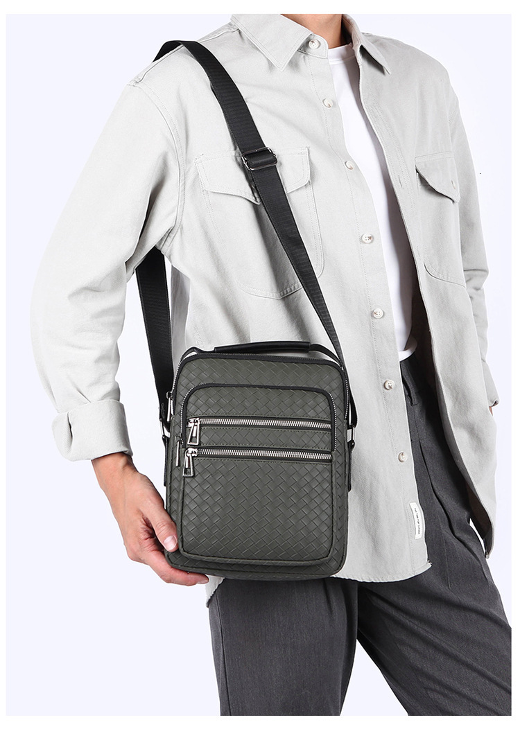 Designer Bag Men's Bag Luxury Bag New Crossbody Bag Simple Plaid Casual Fashion Trendy Shoulder Bag Business Commuter Office Worker Men's Ba