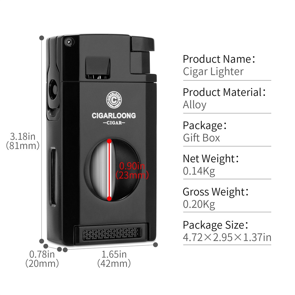 3 IN 1 Multi-functional Cigar Lighter Windproof Flame Inflatable Portable Travel V-Cutter Puncher Smoking Accessories Gift Box CLB-23LP1 W260202
