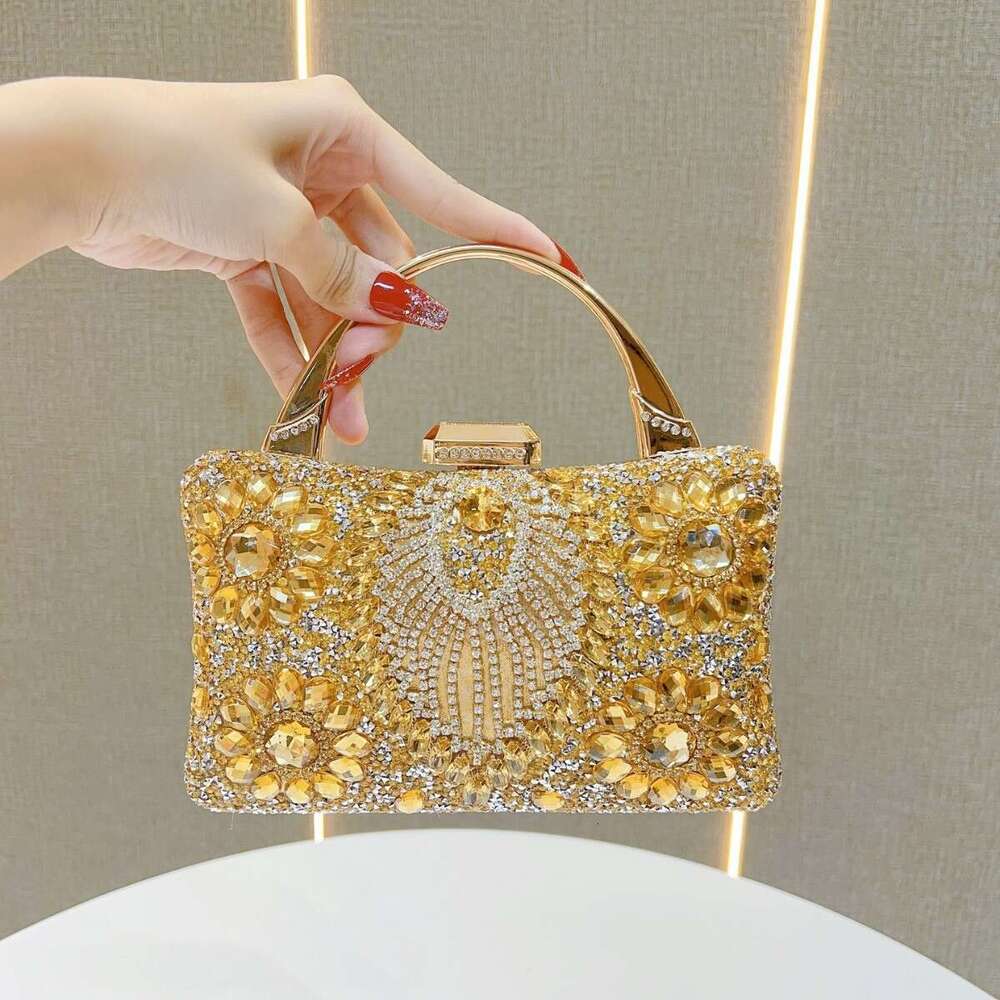 New Style Socialite Heavy Embroidered Diamond Evening Diamond-Encrusted Handbag for Women Wedding Banquet Matching Cheongsam Women's Bag