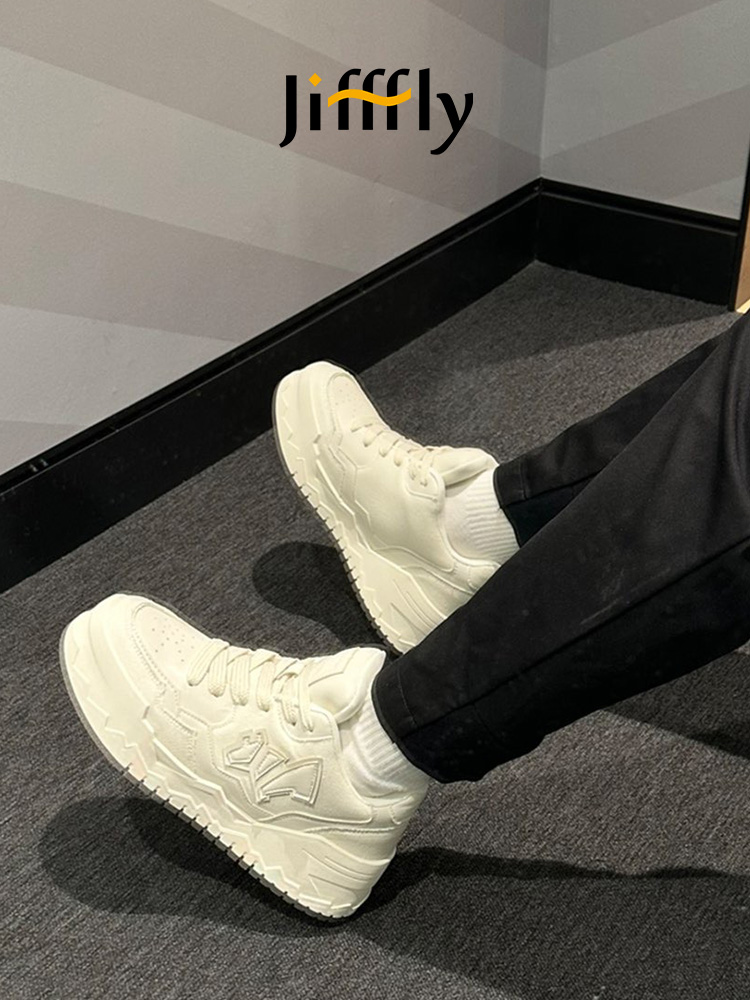 White shoes versatile couple style bread shoes women's height increasing casual shoes panda breathable board shoes men's trendy brand sports