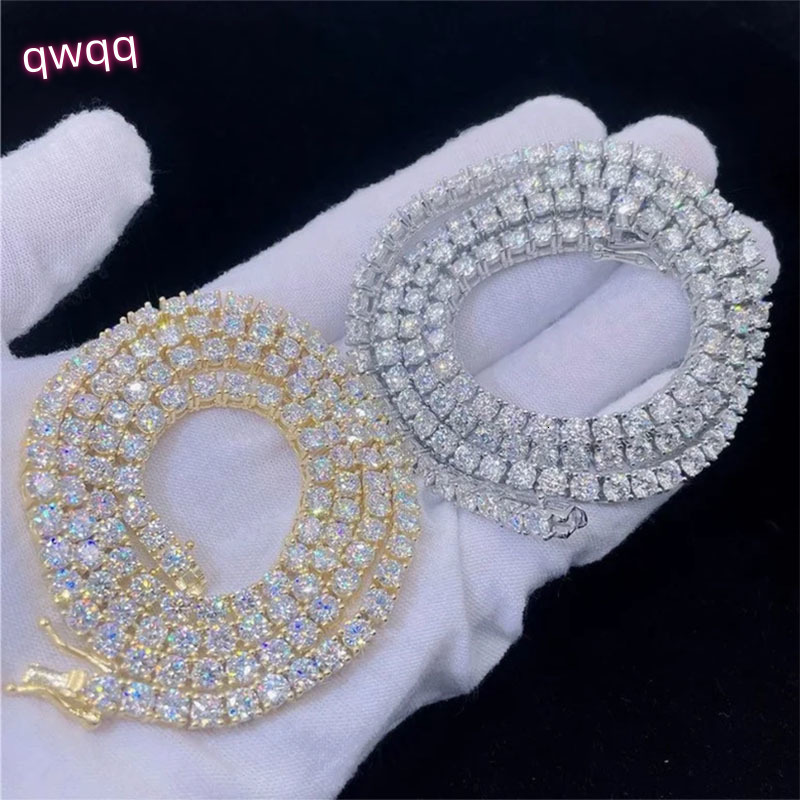 2mm 3mm 4mm 5mm 65mm 7mm 8mm Classic Necklace Silver Vvs Moissanite Mens Chains Fine Jewelry Tennis Chain