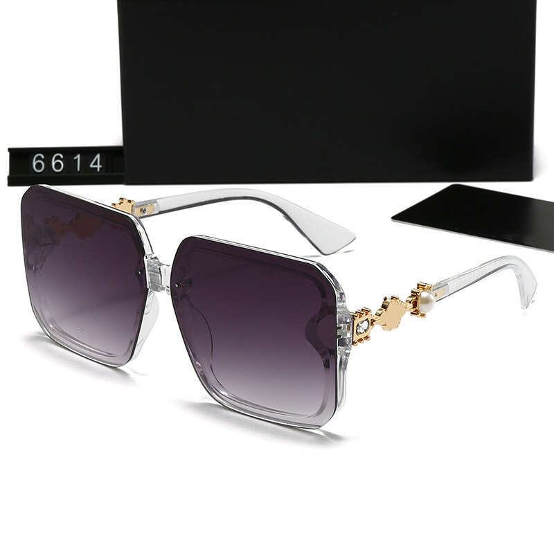 New Women's Large Frame Butterfly with Double Pearl Letters Internet Celebrity Sunglasses CH6614 d8e