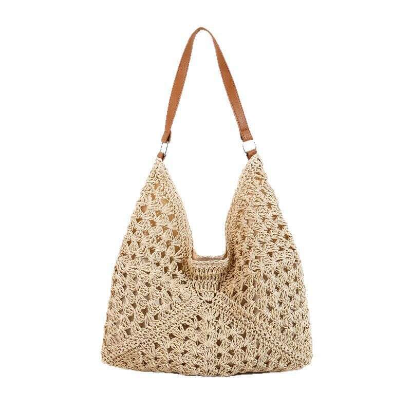 Internet Celebrity Large Capacity Woven for Women 2024 Summer New Single Shoulder Straw Casual Beach Bag
