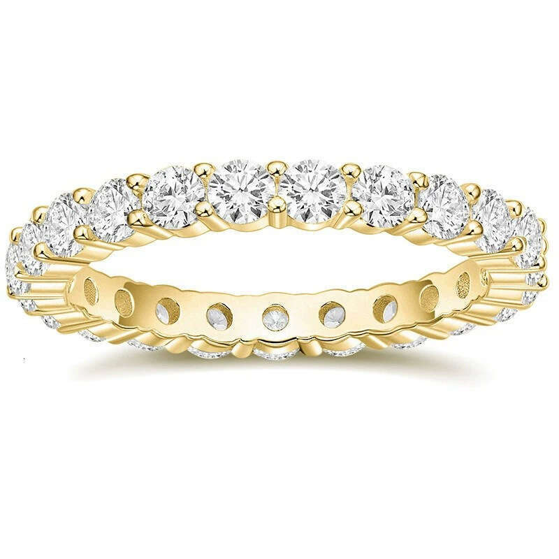 DH collections S925 Silver Rings: Simple and StylishS Pure Silver Ring Simple Fashion Four-Prong Round Zirconia Full Diamond Classic Personality