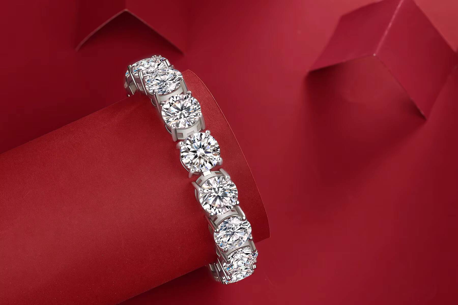 Hip Hop Style Unisex 925 Sterling Silver Tennis Bracelet Full Big VVS Moissanite Tennis Chain Bracelet for Women and Men Party