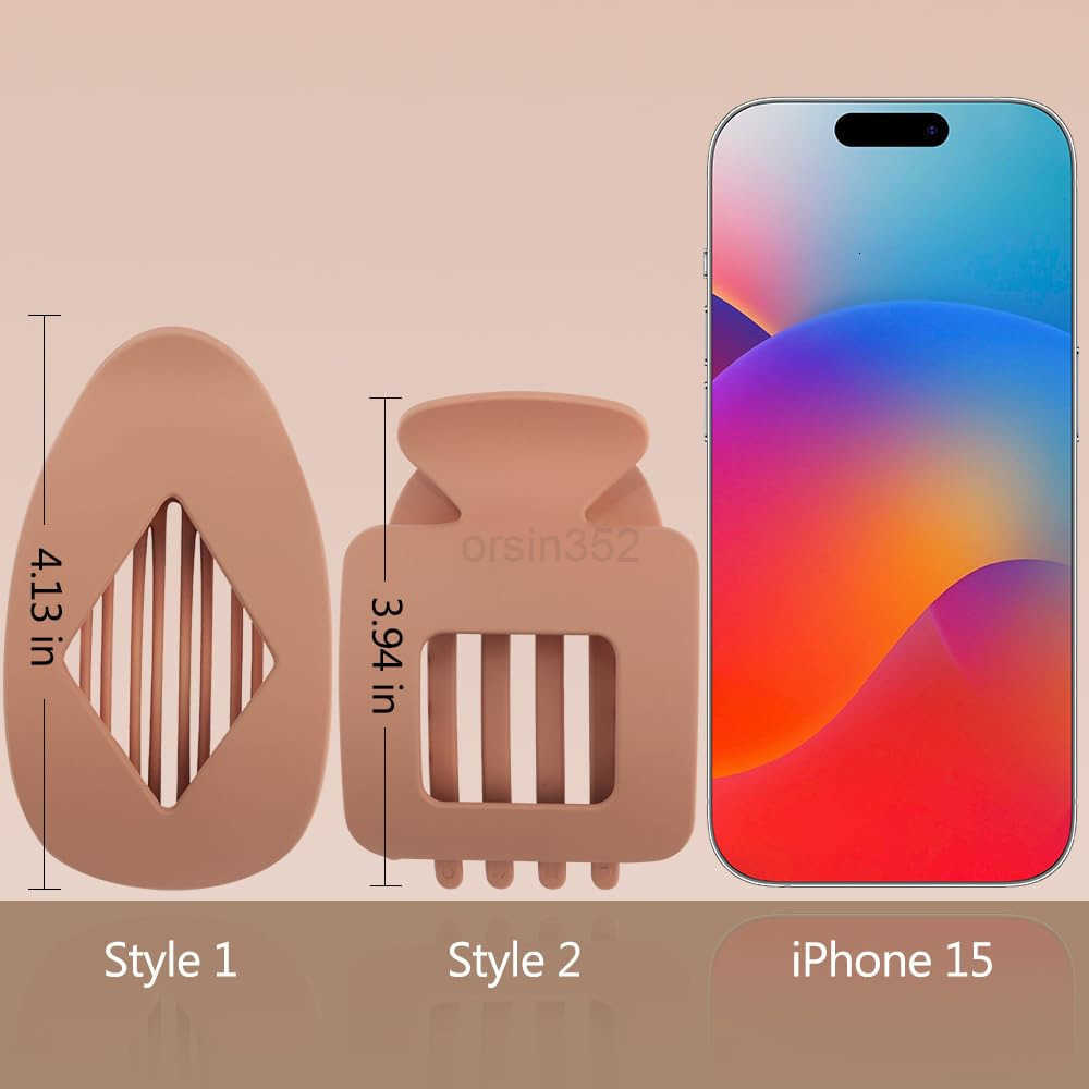 8Pcs Flat Hair Clips for Women Large Matte Flat Claw Clips 2 Styles Strong Hold Lay Down Claw Clips for Women Thick Thin Hair Styling AccessoriesW2509