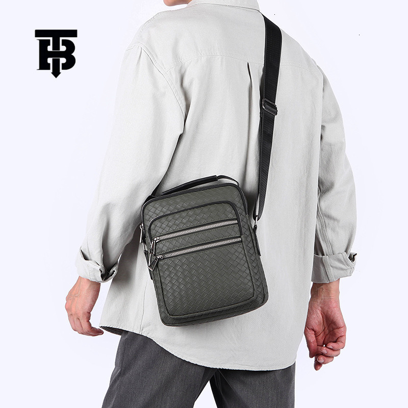 Designer Bag Men's Bag Luxury Bag New Crossbody Bag Simple Plaid Casual Fashion Trendy Shoulder Bag Business Commuter Office Worker Men's Ba