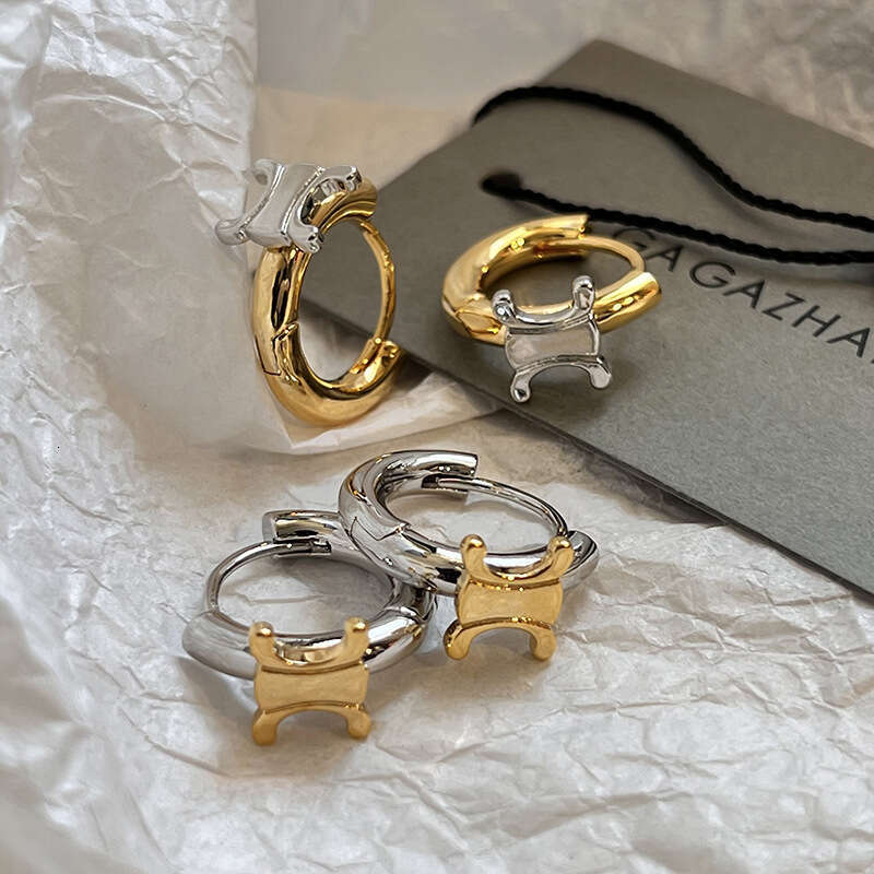 DH collections 2025 Summer: Women's French inspired Retro Arch themed Metal Earrings