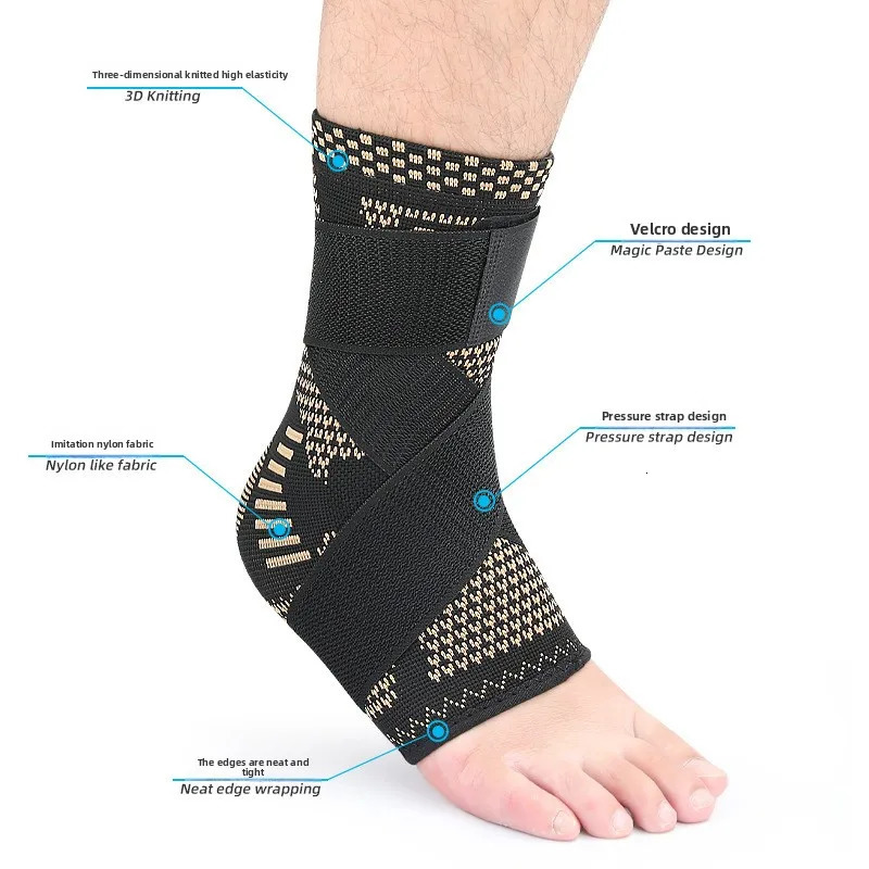 1PC Copper Infused Ankle Support Compression SocksAnkle Braces for Men WomenAnkle SleevesFoot Wraps 250905
