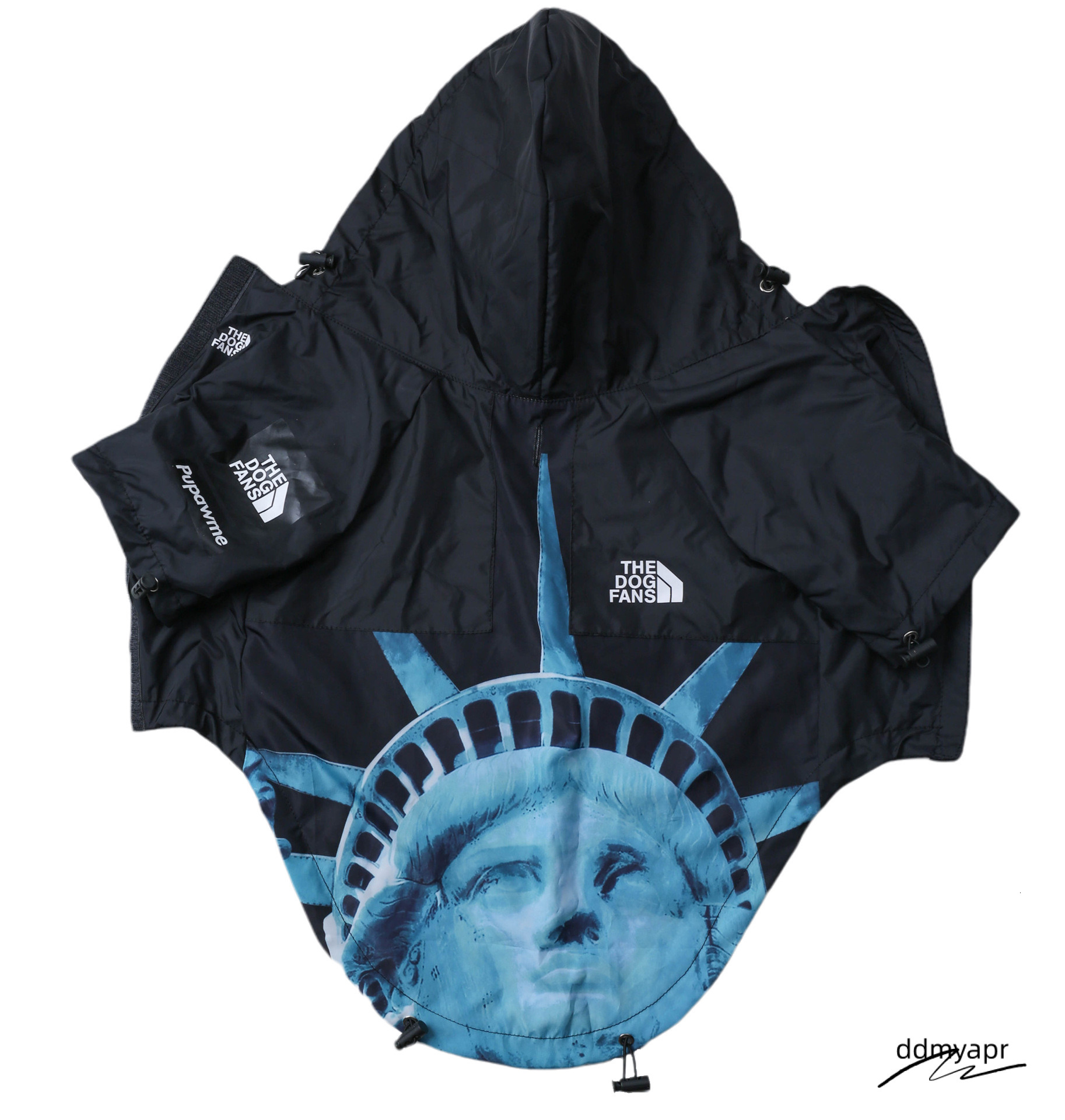 Ddmydec Warm Dog Coat Outdoor With Iconic Architectural Prints, Waterproof Windproof Autumn Coat, Mesh Breathable Lining Jacket For Large, Small, Medi