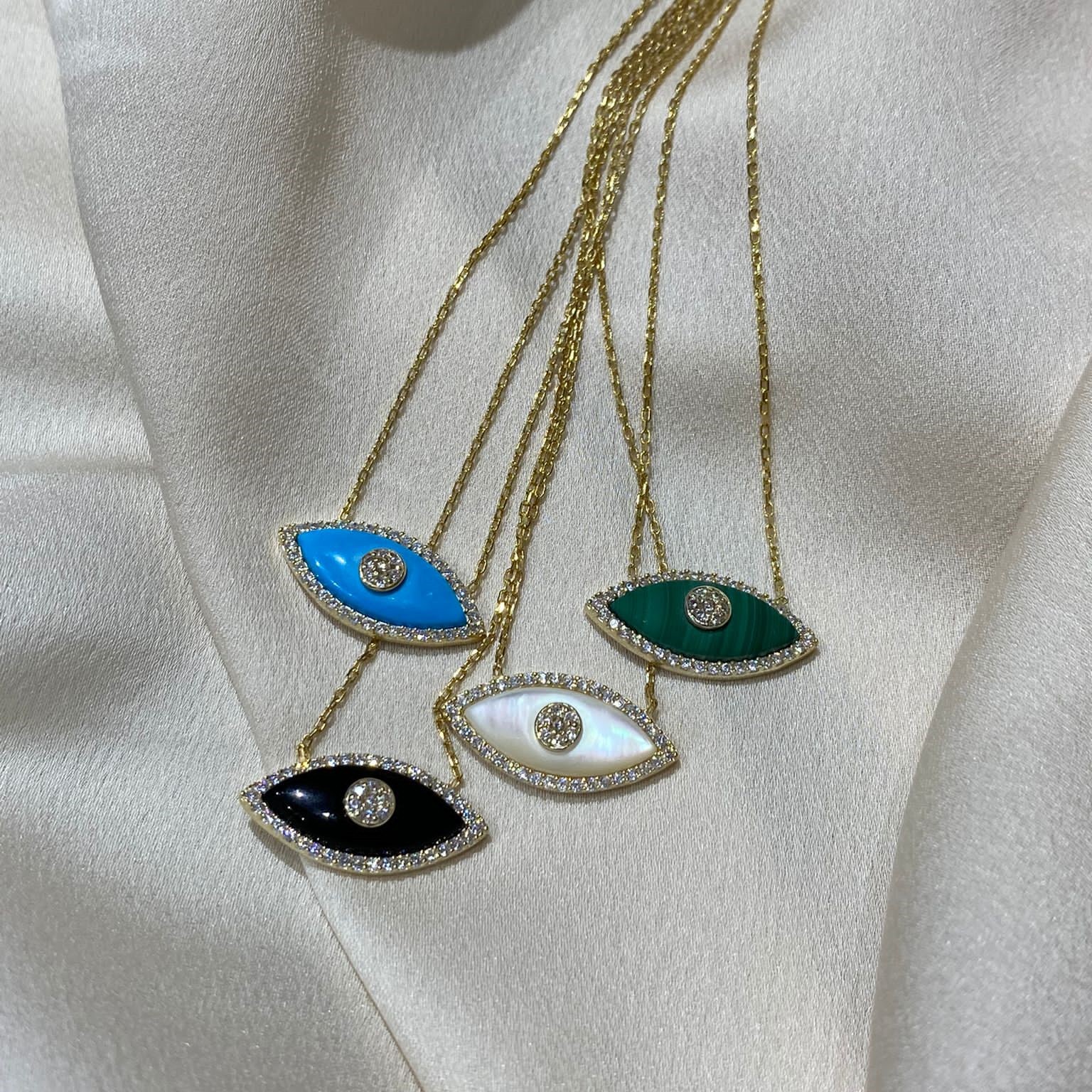 Turkey Gothic Multicolor Enamel Evil Eyes Pendants Necklace for Women Sparkling Rhinestone Zircon Choker Designer Jewelry Gifts