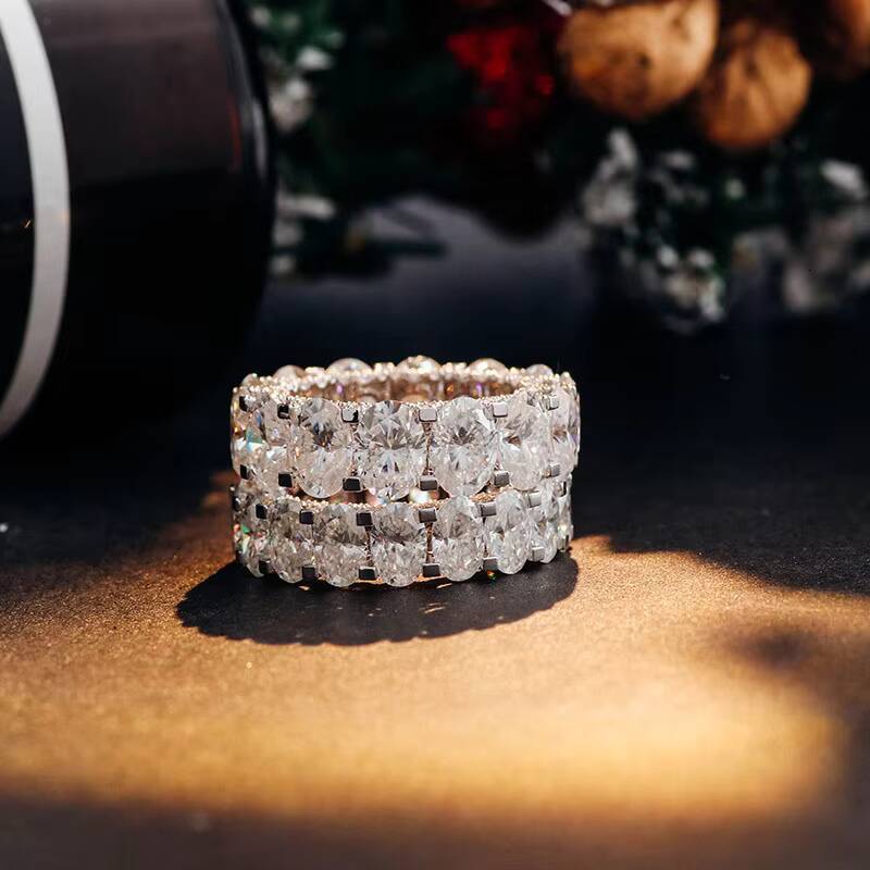 Provence Wedding Ring Classic Style 10K White Gold Ring Oval Cut Moissanite Diamond Ring Fine Jewelry