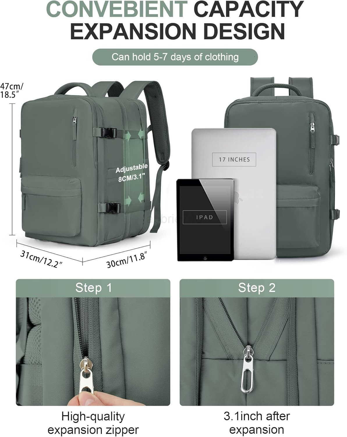 Large Travel Backpack Carry on Flight Approved Laptop Work Business Backpack for Women Men Mochila de ViajeZ250906