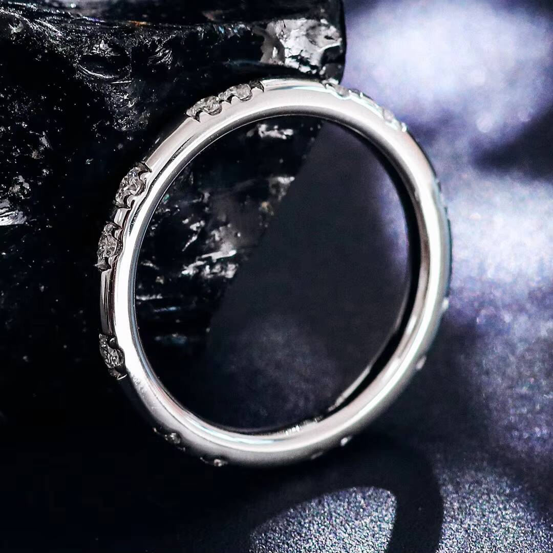 Provence 18k 14k Gold Moissanite Ring Gold Round Lab Created Moissanite Diamond Band Wedding Rings