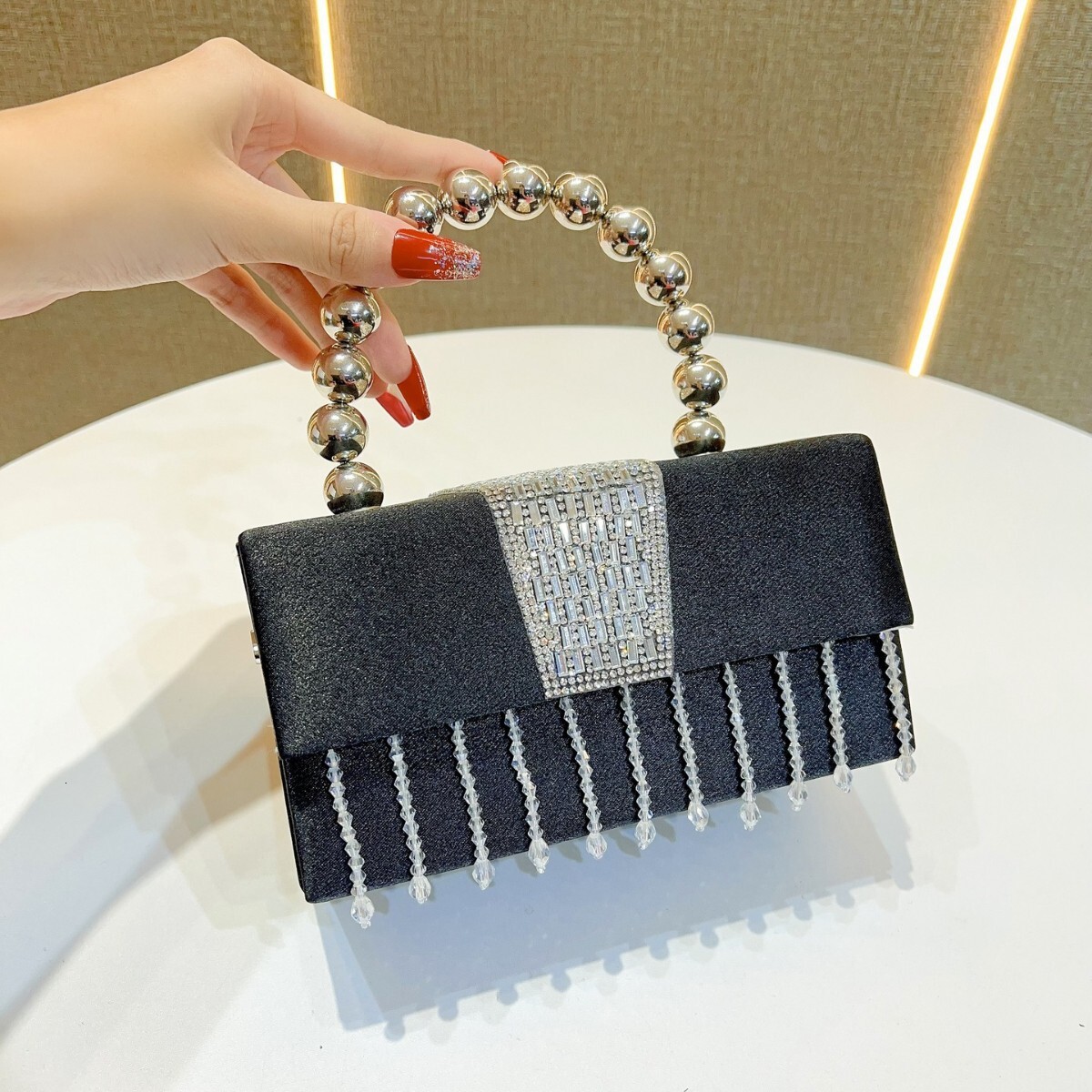 2025 new collection Inlaid Rhinestone Sequin Small Square Bag Banquet Women's Crossbody Bag Banquet Bag Autumn Women's Shoulder Bag Handbag 