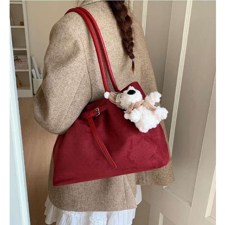 Suede for Women, Large Capacity 2025 New Autumn Winter Matte Shoulder Bag, High-End Commuter Tote Bag