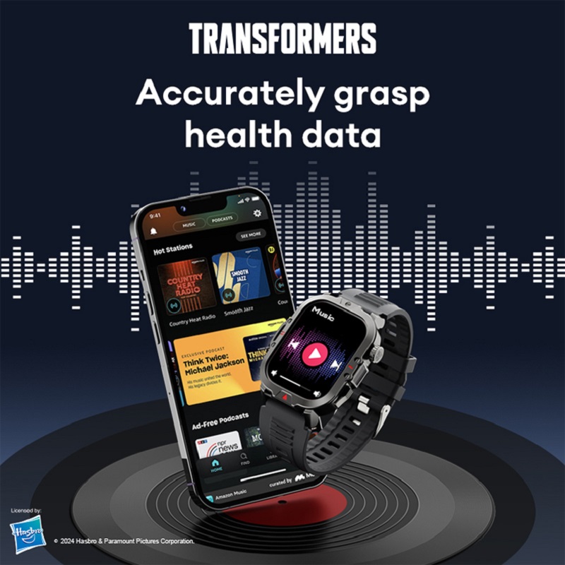 TRANSFORMERS Watch TF-H08 Bluetooth Call Smart Watch 410 mAH LED light Sport IP68 Waterproof multi-functional Smartwatch Men