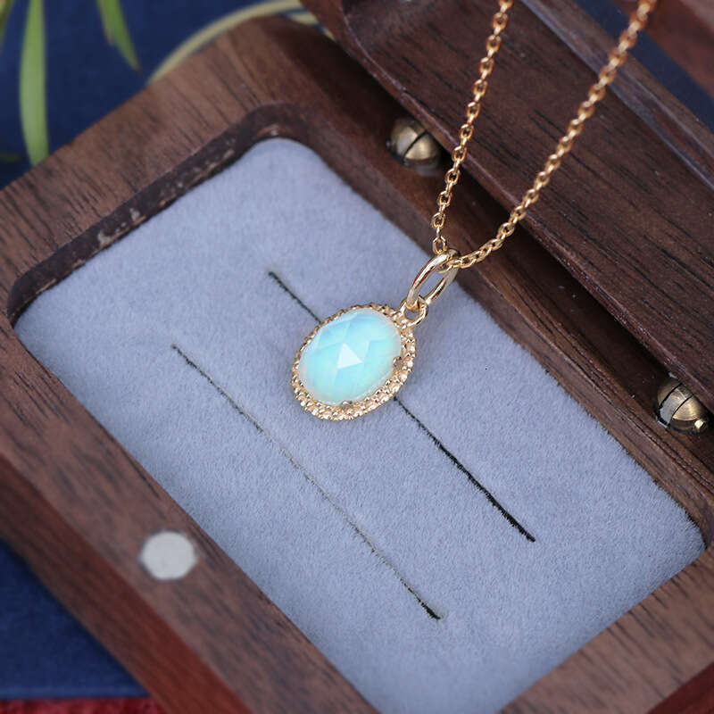 DHpet Sterling Sier Lace Pendant for Women Agete Opal White Crystal Double-Sided Necklace New Jewelry