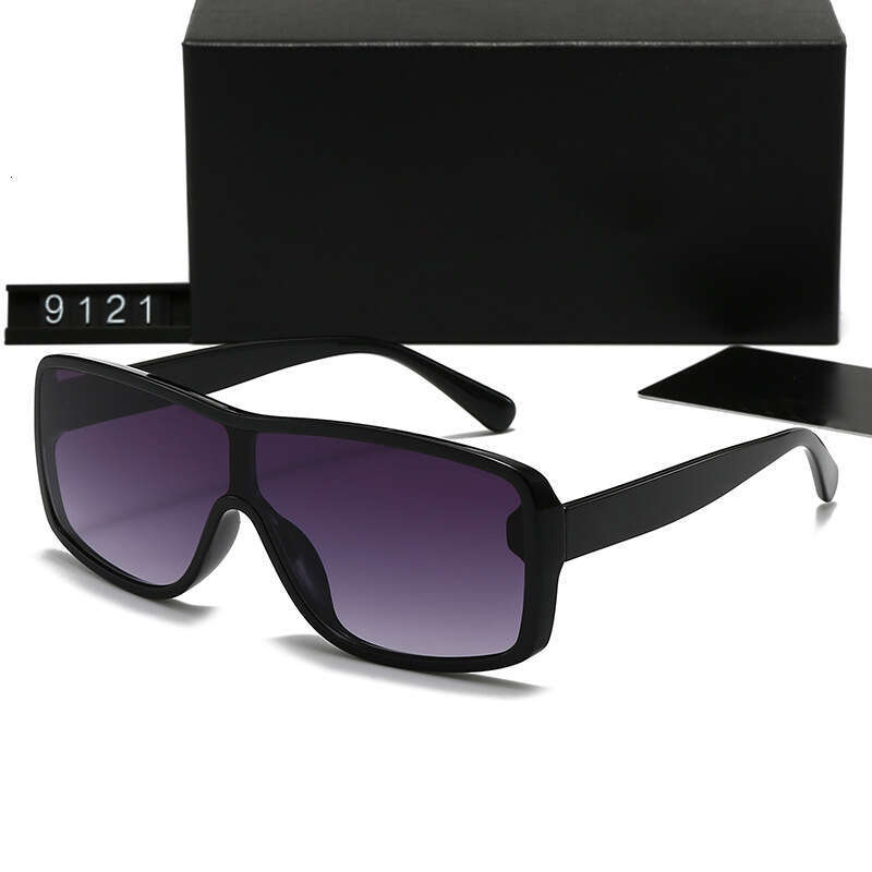 New Large Frame One-piece Trendy Internet Celebrity Street Photography Sunshade Sunglasses Fashionable Personality Women's Glasses 9121 945