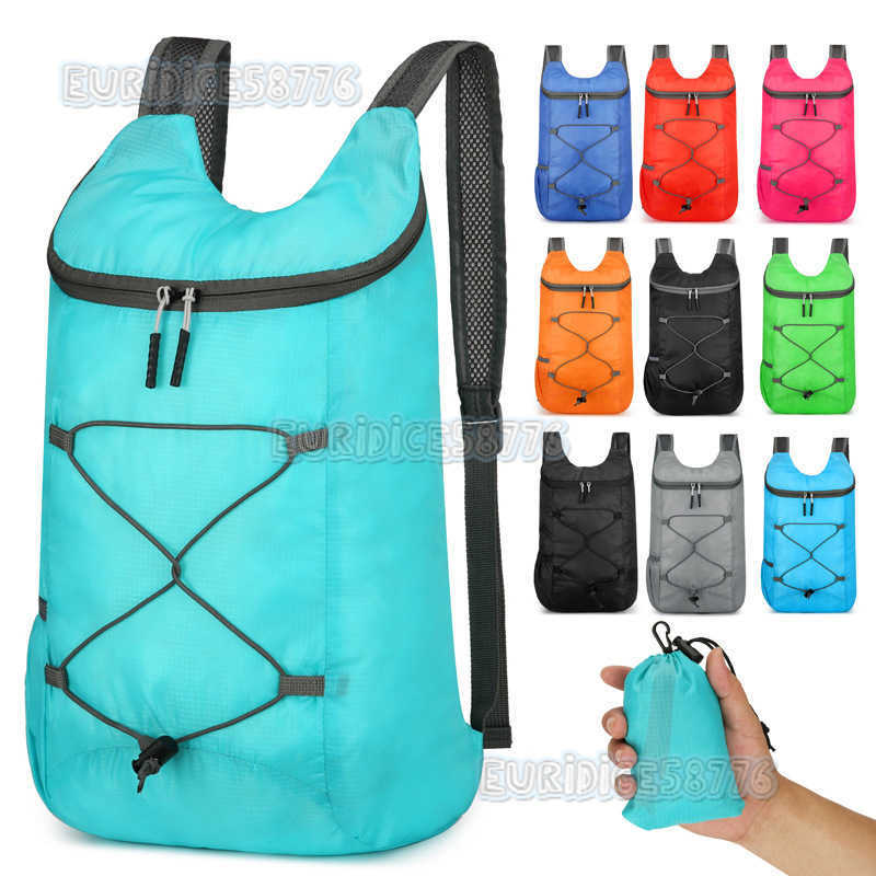 Skin Bag Travel Backpack Mens and Womens Ultra Light Sports Bag Portable Outside the Household Foldable Backpack Printed H250906
