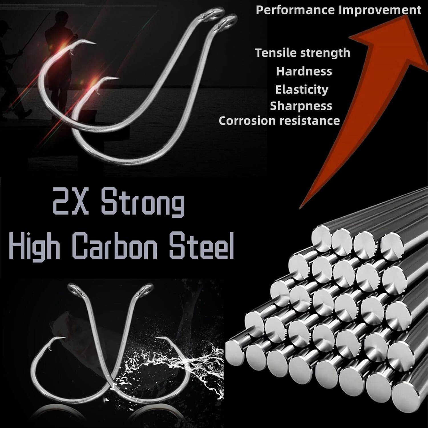 Circle Hooks Fishing Hooks 2X Strong Octopus Offset Fish Catfish Bulk Fishing Gear Equipment Hooks Set Saltwater Freshwater 50PCSW250906