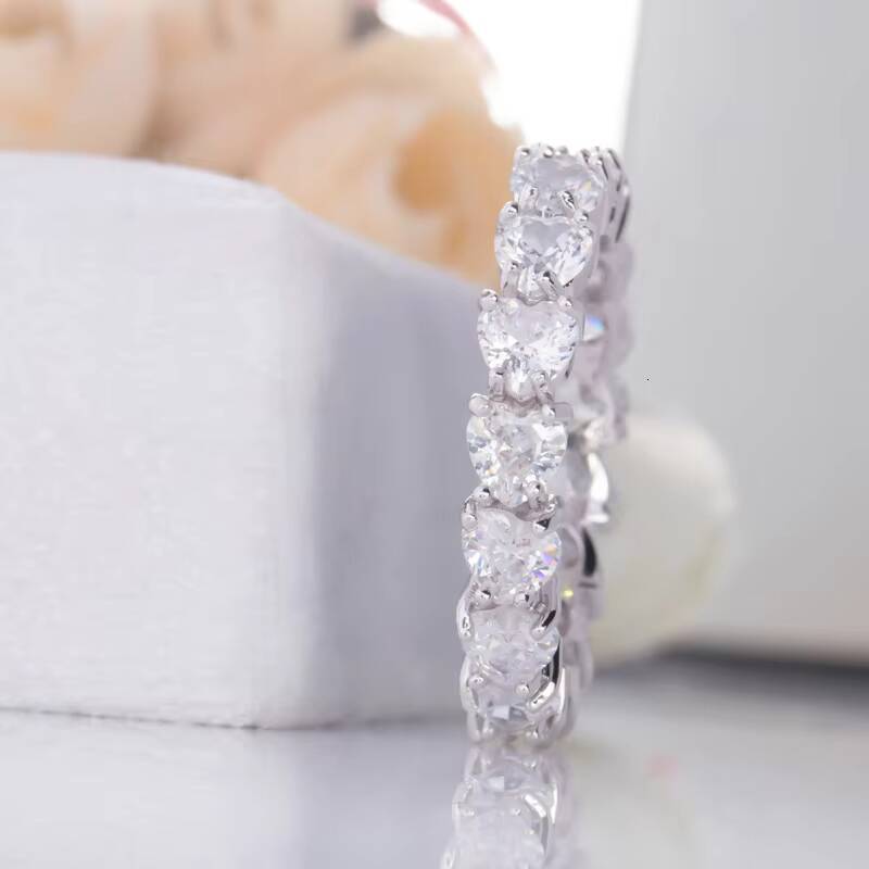 Real Gold Ring Jewelry 14K white Gold Color Synthetic Moissanite Diamond Rings