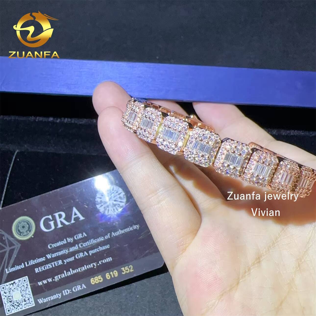 9MM Sterling Silver 925 Luxury Moissanite Cuban Link Bracelet VVS Moissanite Diamond Miami Cuban Link Chain Bracelet