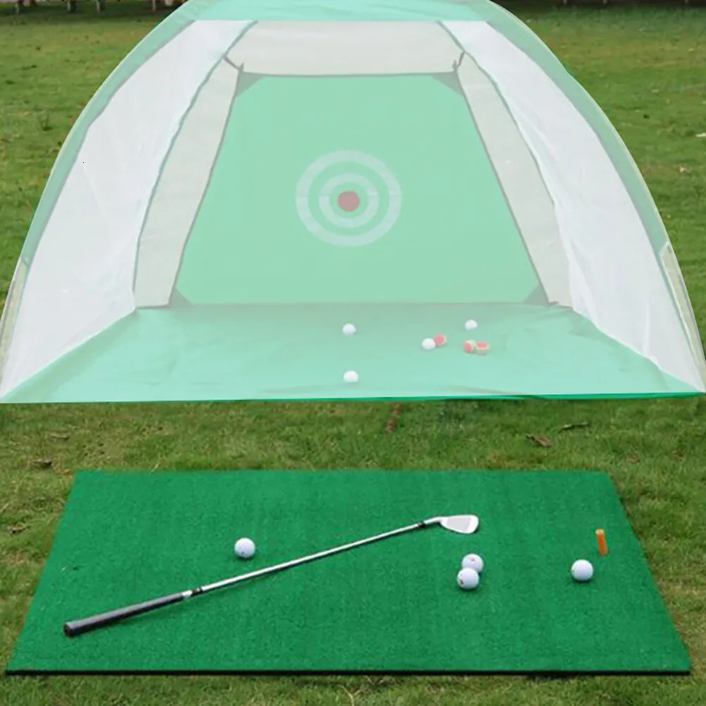 Golf Practice Pad 51X21cm Artificial Lawn Rubber Durable Cage Grass Swing Hitting Portable Training Mat 250906