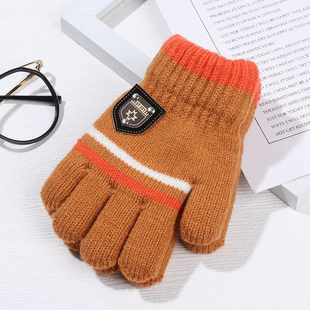 Kids Gloves Winter Full Finger Knitted Soft Children Mittens 612Y Boys Girls Thick Keep Warm Autumn Glove 250905