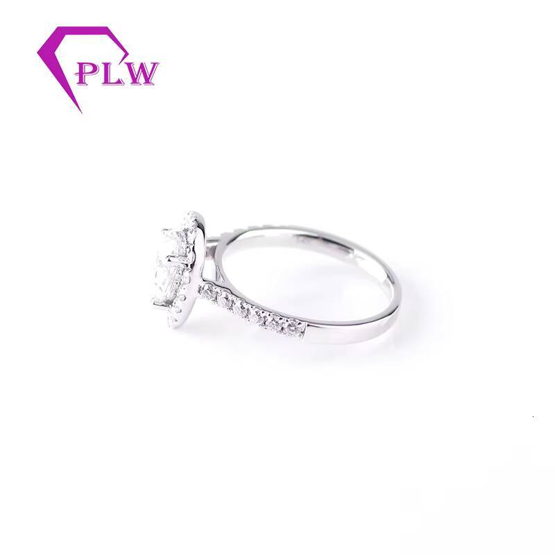 14K White Gold Ring Pear Shape Moissanite 5x7mm Bridal Diamond Halo Women Antique Ring Anniversary Gift for Women Drop Tear