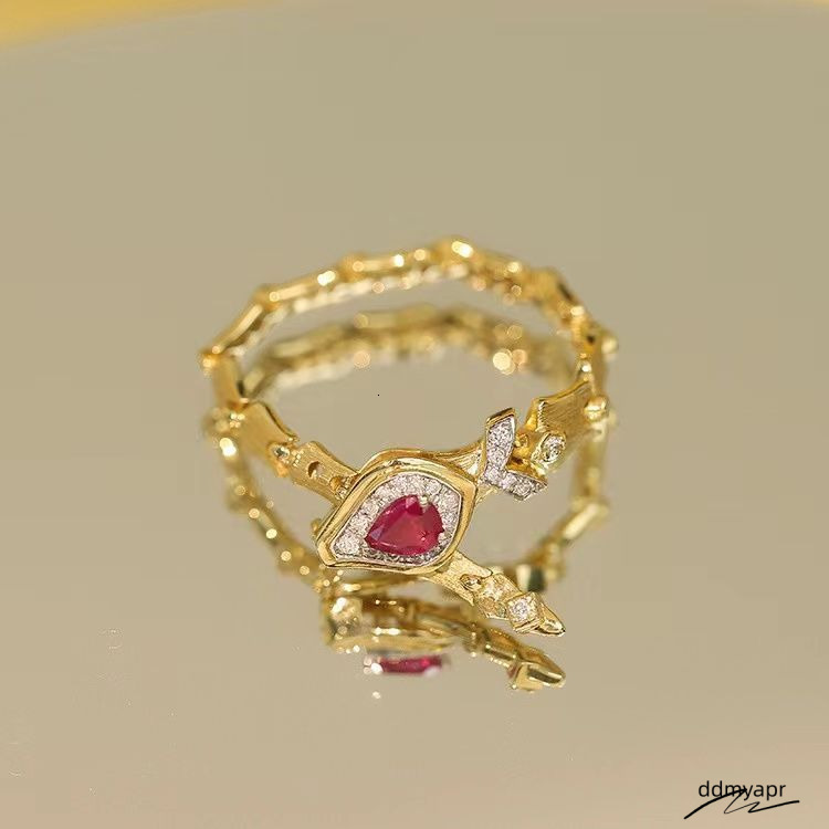 Red/Green Eye Gold Color Snake Bone Joint Buckle Ring Women Personality Party Ddmydec Gift Jewelry Drop 250711 Ddmydec Ddmydec