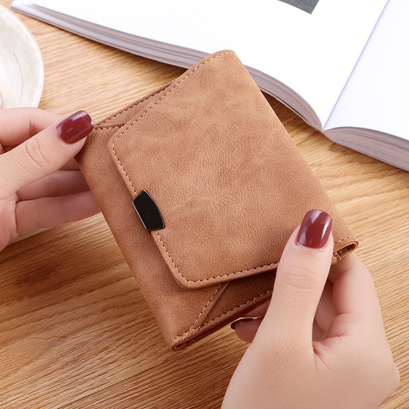 2025 New Korean Style Minimalist Women Wallet Short Foldable Mini Vintage Small Wallet for Students