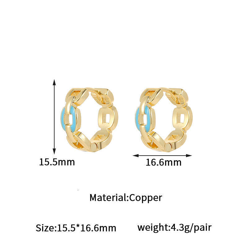 DHpet Minimalist Zircon Plain Hoop 14K Gold Color Retention High-end Feel Elegant Earrings for Women