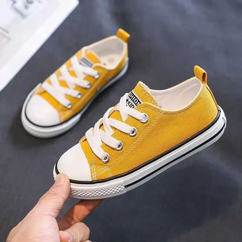 New Canvas Shoes Toddler Board Shoes Kids Laceup Anti Slip Sneakers Fashion Walking Shoes Boys Girls School Shoes W250910